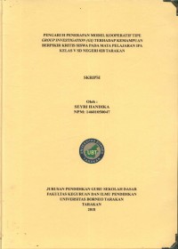 Pengaruh Penerapan Model Kooperatif Tipe Group Investigation (GI) Terhadap Kemampuan Berpikir Kritis Siswa Pada Mata Pelajaran IPA Kelas V SD Negeri 028 Tarakan