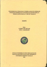 Pengembangan Perangkat Pembelajaran IPA Berbasis Integrasi Pendekatan Saintifik Dan Keterampilan Proses Sains Di Kelas V SDN 027 Tarakan