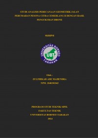 Studi Analisis Perencanaan Geometrik Jalan Perumahan Pesona Citra Cemerlang II Dengan Hasil Pengukuran Drone