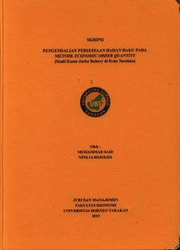 Pengendalian Persediaan Bahan Baku Pada Metode Economic Order Quantity (Studi Kasus Jacko Bakery Di Kota Tarakan)