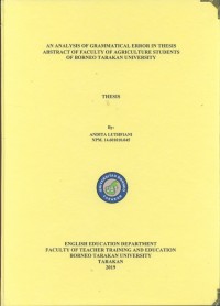 An Analysis Of Grammatical Error In Thesis Abstract Of Faculty Of Agriculture Students Of Borneo Tarakan University