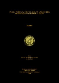 Analisa Pembuatan Arang Dari Kayu Limbah Mebel Menggunakan Alat Pembuat Arang