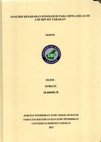 Analisis Kesadaran Fonologis Pada Siswa Kelas III A Di SDN 032 Tarakan