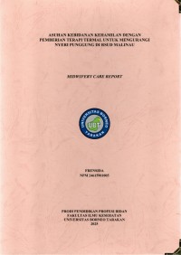 Asuhan Kebidanan Kehamilan Dengan Pemberian Terapi Termal Untuk Mengurangi Nyeri Punggung Di RSUD Malinau