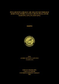Pengaruh Penambahan Abu Sekam Padi Terhadap Semen Pada Pembuatan Bata Beton Pejal  (Studi Kasus 0%; 3,5%; 4%; Dan 4,5%)