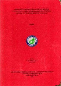 Implementasi Peraturan Daerah Provinsi Kalimantan Utara Nomor 6 Tahun 2019 Tentang Kawasan Tanpa Rokok Di Kota Tarakan