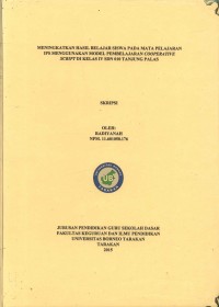 Meningkatkan Hasil Belajar Siswa Pada Mata Pelajaran IPS Menggunakan Model Pembelajaran Cooperative Script Di Kelas IV SDN 010 Tanjung Palas