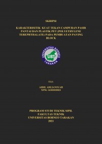 Karakterisitik  Kuat Tekan Campuran Pasir Pantai dan Plastik Pet (Polyethylene Terephthalate) Pada Pembuatan Paving Block