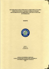 KEANEKARAGAMAN SERANGGA NOKTURNAL DI AREA PERTANIAN KOTA TARAKAN SEBAGAI DASAR PENGEMBANGAN SUMBER BELAJAR MATA KULIAH ENTOMOLOGI