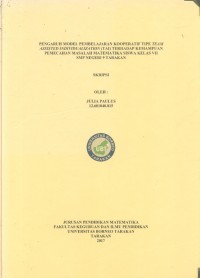 Pengaruh Model Pembelajaran Kooperatif Tipe Team Assisted Individualization (TAI) Terhadap Kemampuan Pemecahan Masalah Matematika Siswa Kelas VII SMP Negeri 9 Tarakan