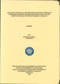 Pengaruh Penerapan Metode Bermain Peran Terhadap Pemahaman Konsep Matematika Siswa Pada Materi Himpunan Kelas VII Di SMP Negeri 10 Tarakan