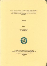 Pengaruh Kecemasan Matematika Berdasarkan Jenis Kelamin Terhadap Prestasi Belajar Matematika Siswa Kelas IX SMPIT Ulul Albab Tarakan