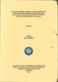 Pengaruh Model Pembelajaran Kooperatif Tipe Course Review Horay (CRH) Terhadap Kemampuan Komunikasi Matematis Siswa Kelas VIII SMP Negeri 5 Tarakan