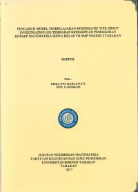 Pengaruh Model Pembelajaran Kooperatif Tipe Group Investigation (GI) Terhadap Kemampuan Pemahaman Konsep Matematika Siswa Kelas VII SMP Negeri 2 Tarakan