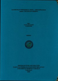 Kandungan Proksimat Ubur–Ubur (Rhizostoma Pulmo) Segar Dan Kering
