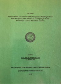 Analisis Break Event Point (BEP) Pengolahan Kepiting Soka di UMKM Kepiting Soka Kelurahan Karang Anyar Pantai Kecamatan Tarakan Barat Kota Tarakan