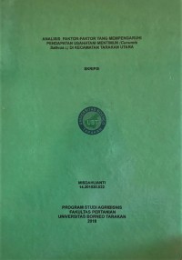 Analisis Faktor-Faktor Yang Mempengaruhi Pendapatan Usahatani Mentimun (Cucumis sativus L.) Di Kecamatan Tarakan Utara