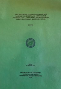 Analisis Kinerja Penyuluh Pertanian Dan Dampaknya Pada Perilaku Petani Kakao (Theobroma cacao L.) Di Kecamatan Sebatik Tengah Kabupaten Nunukan Kalimantan Utara