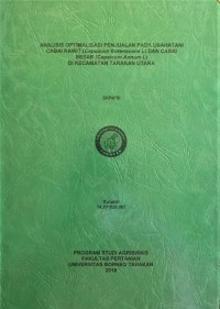 Analisis Optimalisasi Penjualan Pada Usahatani Cabai Rawit (Capsicum frutenscens L.) Dan Cabai Besar (Capsicum annum L.) Di Kecamatan Tarakan Utara