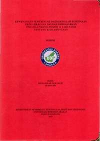 Kewenangan Pemerintah Daerah Dalam Pembinaan Keolahragaan Daerah Berdasarkan Undang-Undang Nomor 11 Tahun 2022 Tentang Keolahragaan