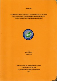 Analisis Pendapatan Dan Kesejahteraan Rumah Tangga Petani Sayur Di Kelurahan Karang Harapan Kecamatan Tarakan Barat
