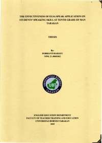 The Effectiveness Of ELSA Speak Application On Students' Speaking Skill At Tenth Grade Of MAN Tarakan