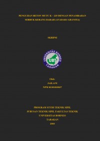 Pengujian Beton Mutu K-255 Dengan Penambahan Serbuk Kerang Darah (Anadara Granosa)