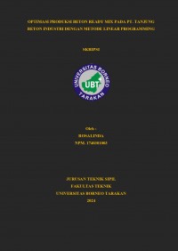 Optimasi Produksi Beton Ready Mix Pada PT Tanjung Beton Industri Dengan Metode Linear Programming