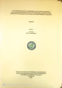 Analisis Kemampuan Representasi Matematis Siswa Dalam Menyelesaikan Soal Matematika Materi Garis Singgung Lingkaran Pada Kelas IX SMP Negeri 4 Tarakan