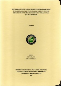 Bentuk Dan Fungsi  Dalam Tradisi Upacara Rambu Solo’  Dalam Pelaksanaan Upacara Adat Di Buntu Tondok Kecamatan Buntu Pepasan Kabupaten Toraja Utara (Kajian Folklor)