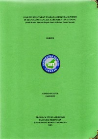 Analisis Kelayakan Usaha Tambak Udang Windu Di Kecamatan Tana Lia Kabupaten Tana Tidung (Studi Kasus Tambak Bapak Basir Di Pulau Tanah Merah)
