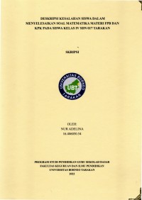 Deskripsi Kesalahan Siswa Dalam Menyelesaikan Soal Matematika Materi FPB Dan KPK Pada Siswa Kelas IV SDN 017 Tarakan