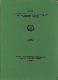 Nilai Tambah Kedelai (Glycine max L.) Menjadi Tahu Dan Tempe (Studi Kasus Di UKM Jaya Abadi Kabupaten Nunukan)