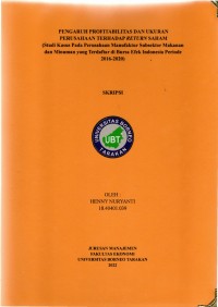 Pengaruh Profitabilitas Dan Ukuran Perusahaan Terhadap Return Saham (Studi Kasus Pada Perusahaan Manufaktur Subsektor Makanan Dan Minuman Yang Terdaftar Di Bursa Efek Indonesia Periode 2016-2020)