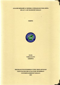 Analisis Kemampuan Membaca Pemahaman Pada Siswa Kelas V-A SD Negeri 005 Tarakan