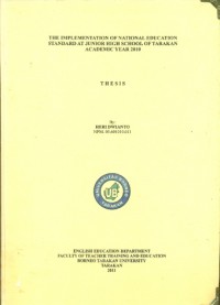 The Implementation Of National Education Standard At Junior High School Of Tarakan Academic Year 2010
