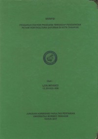 Pengaruh Faktor Produksi Terhadap Pendapatan Petani Hortikultura Sayuran Di Kota Tarakan