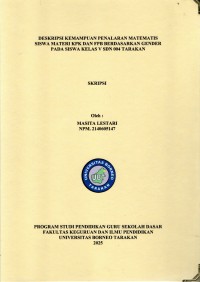 DESKRIPSI KEMAMPUAN PENALARAN MATEMATIS SISWA MATERI KPK DAN FPB BERDASARKAN GENDER PADA SISWA KELAS V SDN 004 TARAKAN
