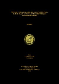Metode Forward-Backward Apes (FBAPES) Pada Radar Multi-Antenna Untuk Identifikasi Parameter Target