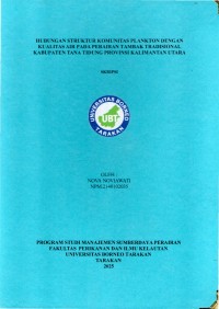 HUBUNGAN STRUKTUR KOMUNITAS PLANKTON DENGAN KUALITAS AIR PADA PERAIRAN TAMBAK TRADISIONAL KABUPATEN TANA TIDUNG PROVINSI KALIMANTAN UTARA