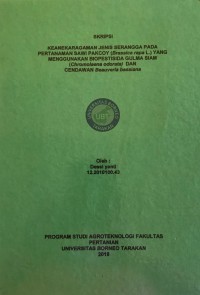 Keanekaragaman Jenis Serangga Pada Pertanaman Sawi Pakcoy (Brassica rapa L.) Yang Menggunakan Biopestisida Gulma Siam (Chromolaena odorata) Dan Cendawan Beauveria bassiana