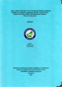 Pola Pertumbuhan Dan Indeks Kondisi Lobster Pakistan (Panulirus polyphagus) Hasil Tangkapan Jaring Insang (Gill Net) Di Perairan Barat Pulau Tarakan