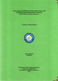 Pengaruh Pemberian Pupuk Cair Organik Limbah Nanas Terhadap Tanaman Mentimun (Cucumis Sativus L.)