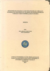 Pengembangan Bahan Ajar Tematik Kelas 1 Melalui Pendekatan Kontekstual Di Sekolah Dasar Negeri 012 Tarakan Tahun Pembelajaran 2013/2014