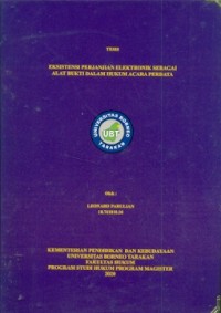 Eksistensi Perjanjian Elektronik Sebagai Alat Bukti Dalam Hukum Acara Perdata