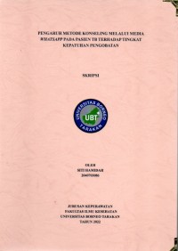 Pengaruh Metode Konseling Melalui Media Whatsapp Pada Pasien TB Terhadap Tingkat Kepatuhan Pengobatan