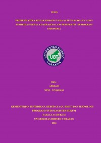 Problematika Kotak Kosong Pada Satu Pasangan Calon Pemilihan Kepala Daerah Dalam Perspektif  Demokrasi Indonesia