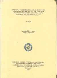 Penerapan Model Pembelajaran Kooperatif Tipe Course Review Horay (CRH) Terhadap Pemahaman Konsep Matematika Siswa Kelas VII SMP Negeri 10 Tarakan
