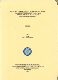 Identifikasi Kemampuan Number Sense Siswa Dalam Menyelesaikan Soal Pada Materi Pecahan Di Kelas VII SMP Negeri 8 Tarakan