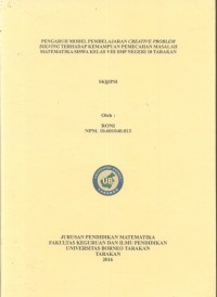 Pengaruh Model Pembelajaran Creative Problem Solving Terhadap Kemampuan Pemecahan Masalah Matematika Siswa Kelas VIII SMP Negeri 10 Tarakan
